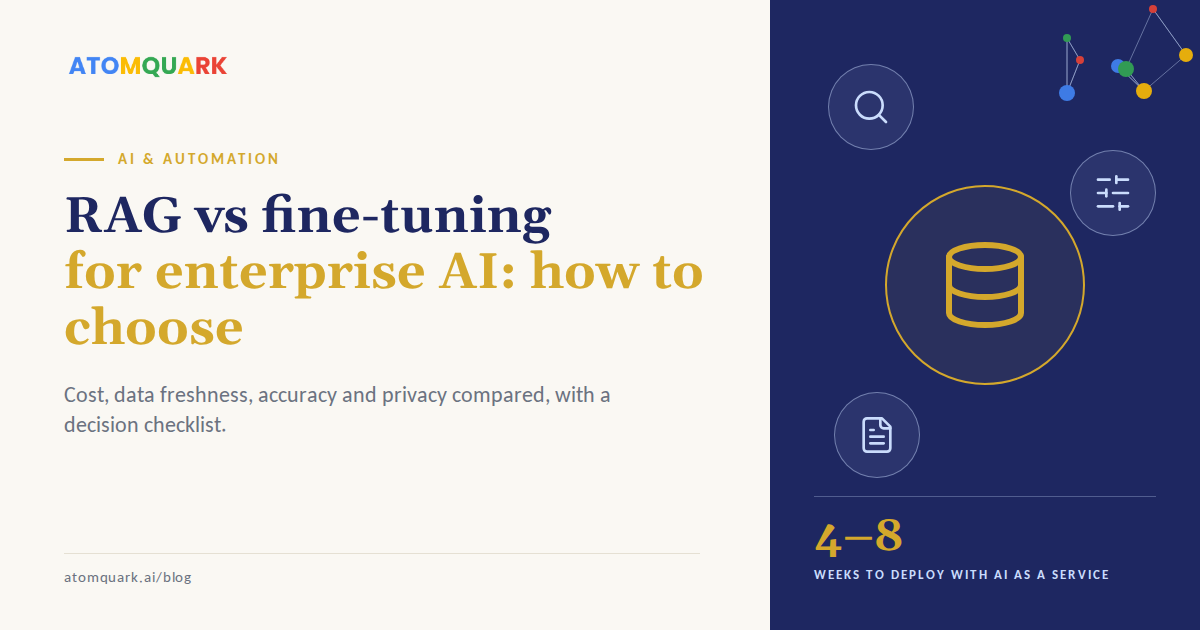 RAG vs fine-tuning for enterprise AI: how to choose